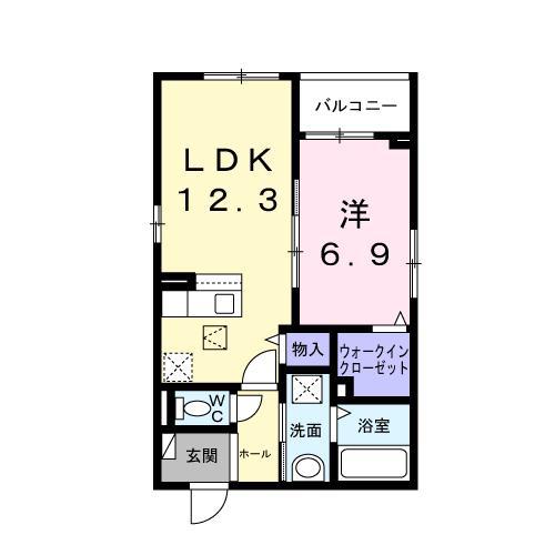 ハレプア(1LDK/3階)の間取り写真