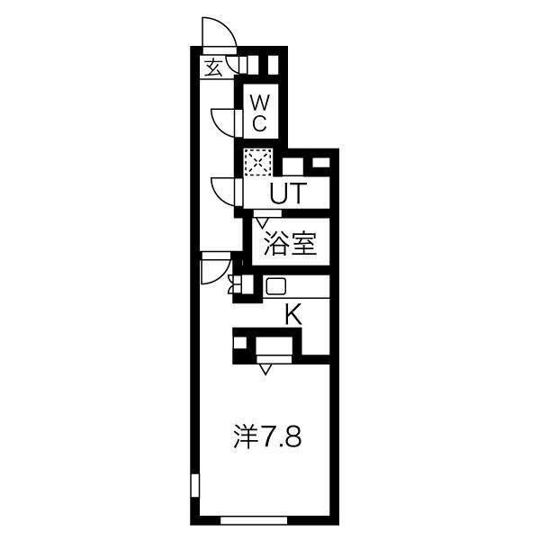 クレストタップ大曽根(1K/1階)の間取り写真