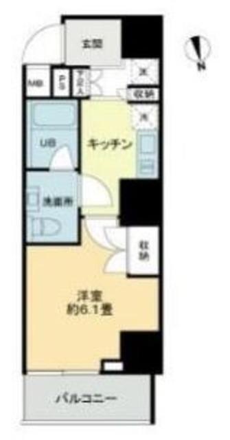 VIOR文京関口(1K/6階)の間取り写真