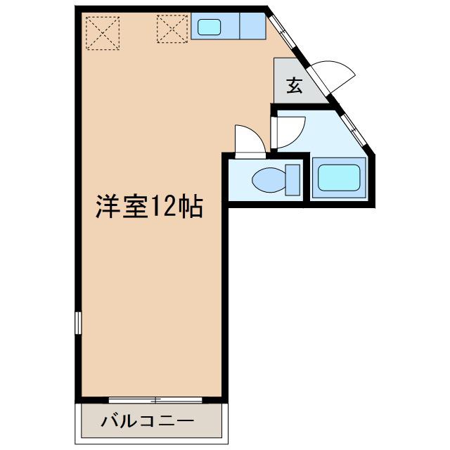カーサビアンカ(ワンルーム/2階)の間取り写真