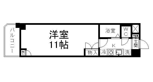 ベルビュー支倉(1K/2階)の間取り写真