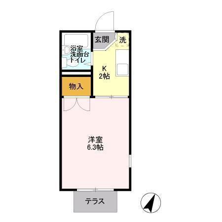 メゾン南行徳(1K/1階)の間取り写真