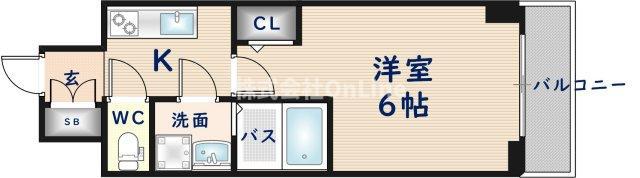 S-RESIDENCE布施AVENTRA(1K/9階)の間取り写真
