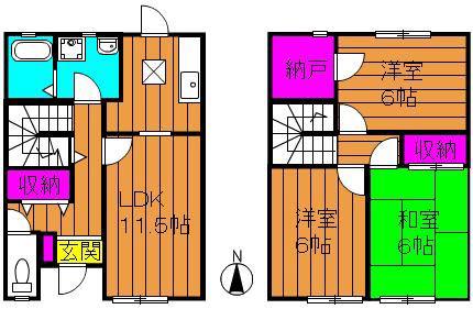 アトリオ(3LDK/1階)の間取り写真