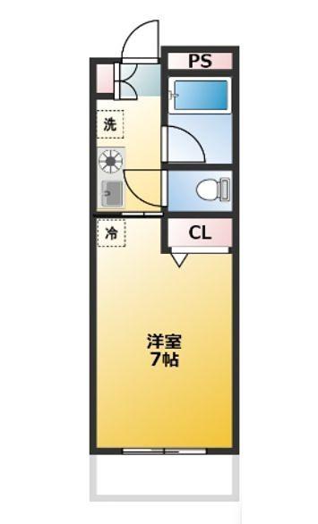 来夢一番館(1K/3階)の間取り写真