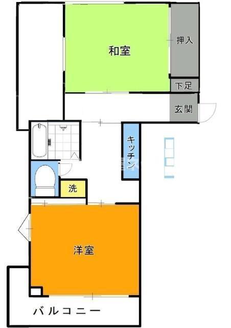 コンフォール長沼(2K/2階)の間取り写真