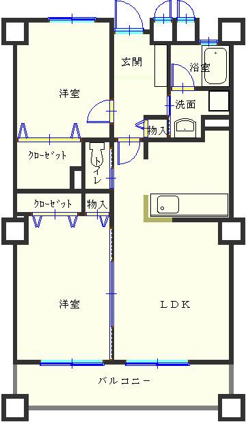 ラフィーネ掛川CIII(2LDK/3階)の間取り写真