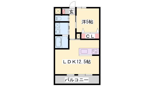 クラール(1LDK/2階)の間取り写真