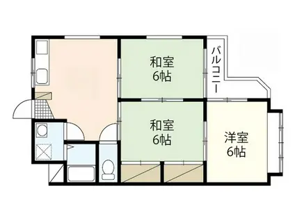 コーポねずみや(3DK/3階)の間取り写真