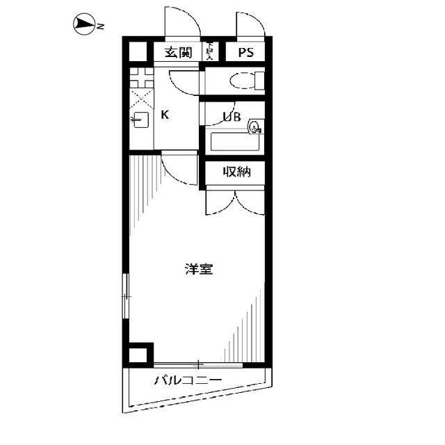 プレール荏原中延(1K/4階)の間取り写真