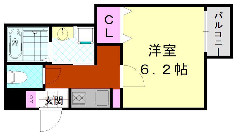 H-MAISON平野本町(1K/1階)の間取り写真