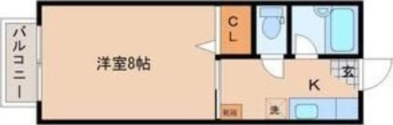 トゥインクルコート国見(1K/1階)の間取り写真