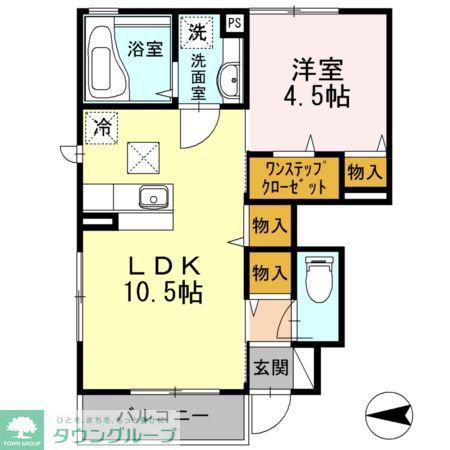 富士二番館(1LDK/1階)の間取り写真