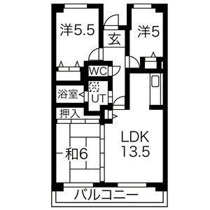 アネックス東名(3LDK/2階)の間取り写真