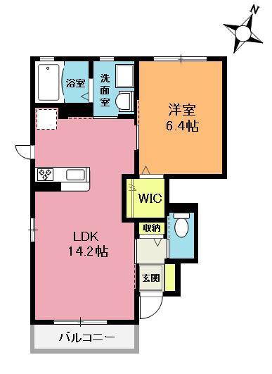 ポルト未来A(1LDK/1階)の間取り写真
