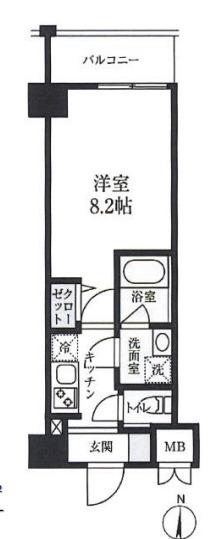 S-RESIDENCE押上パークサイド(1K/8階)の間取り写真