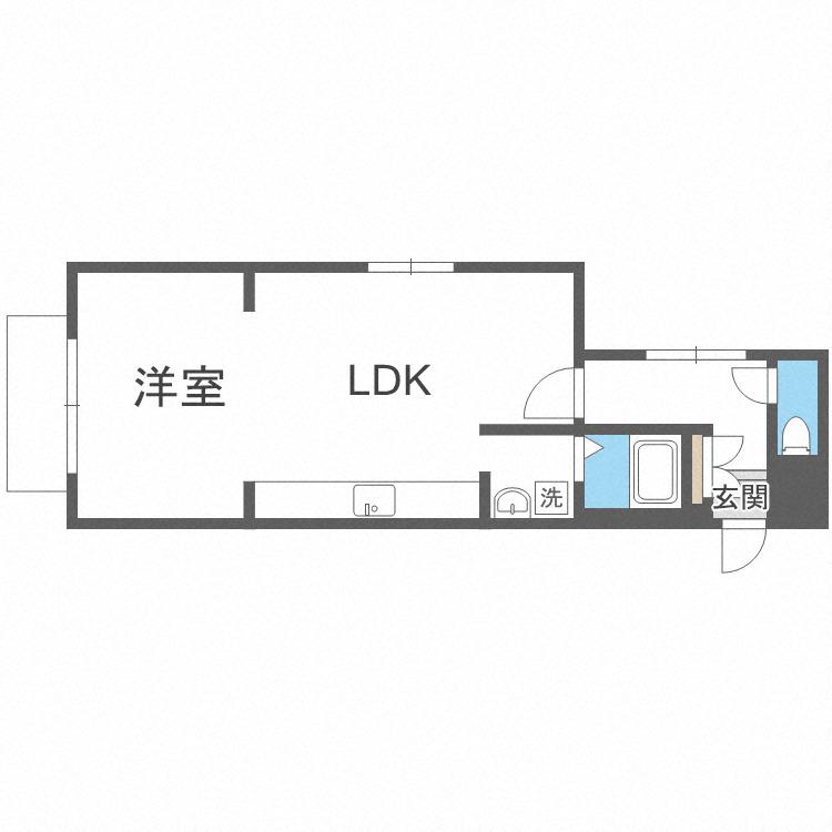 カーサベルデ琴似(1LDK/4階)の間取り写真