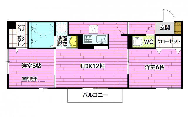 リオッサ(2LDK/2階)の間取り写真