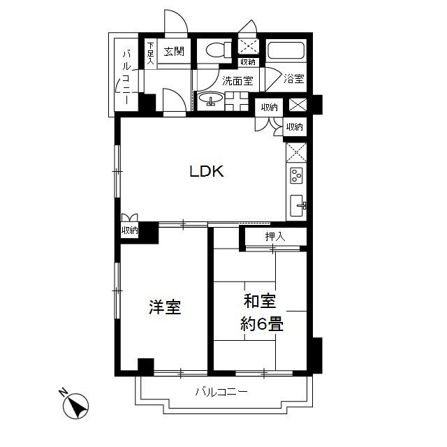 葵マンション(2LDK/2階)の間取り写真