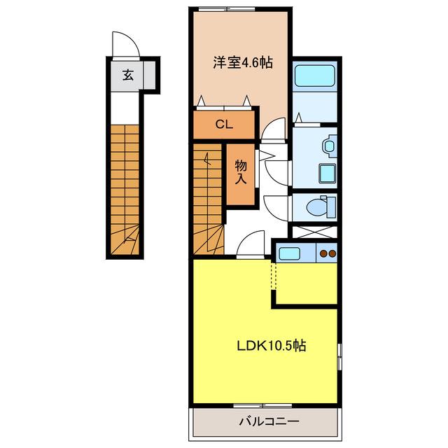 サン フローラ(1LDK/2階)の間取り写真
