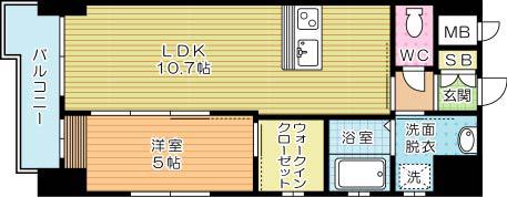 MAISON DE PRECIEUSE(1LDK/10階)の間取り写真