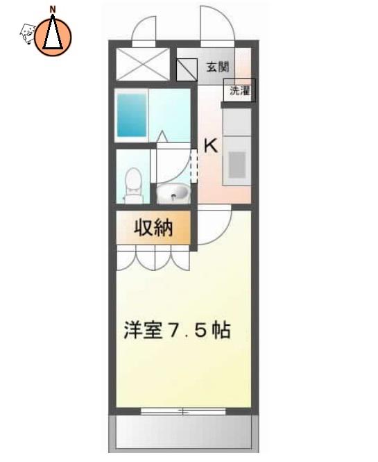 クレシア CRECIA(1K/2階)の間取り写真