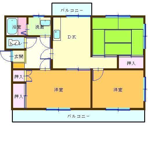 鈴木マンション(3DK/1階)の間取り写真