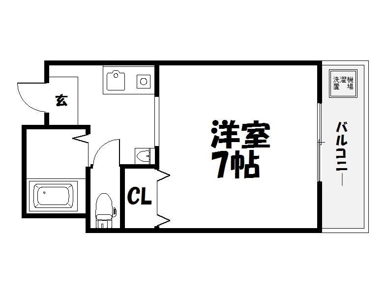カーサあすか(1K/2階)の間取り写真
