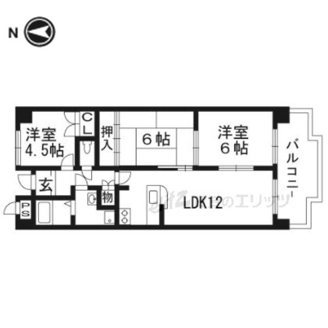 DIO花水木(3LDK/6階)の間取り写真