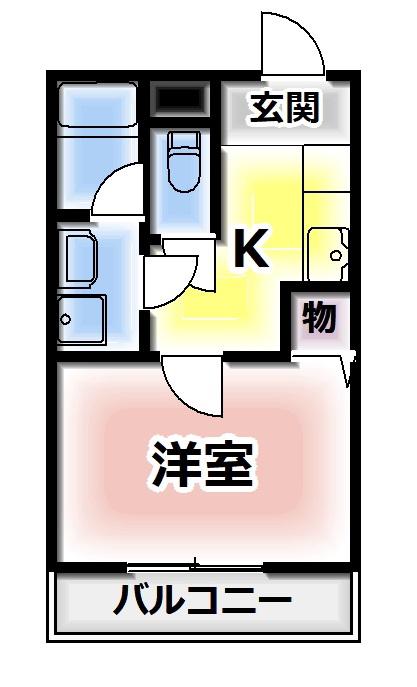 COZY HOUSE GUMINOKI(1K/2階)の間取り写真