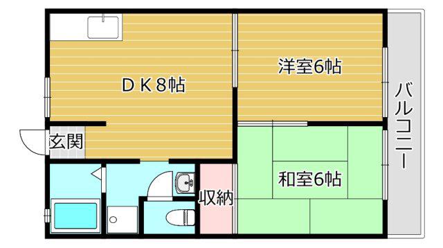 ハイツAYA(2DK/1階)の間取り写真