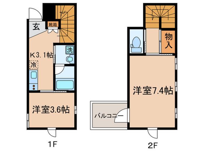 MMSビル(2K/1階)の間取り写真