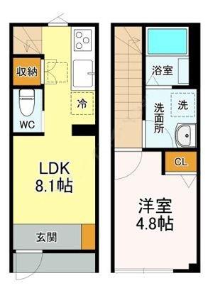 MOK-TERRACE大泉学園(1LDK/1階)の間取り写真