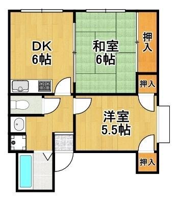 下谷ビル(2DK/3階)の間取り写真