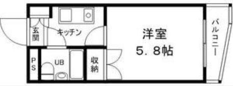グリーンハイツ南駅前(1K/7階)の間取り写真