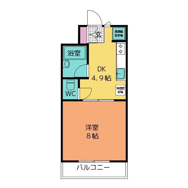 マンションフローラ(1DK/2階)の間取り写真