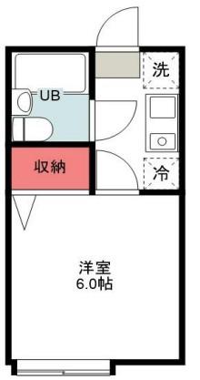 サンポップ新松戸(1K/2階)の間取り写真