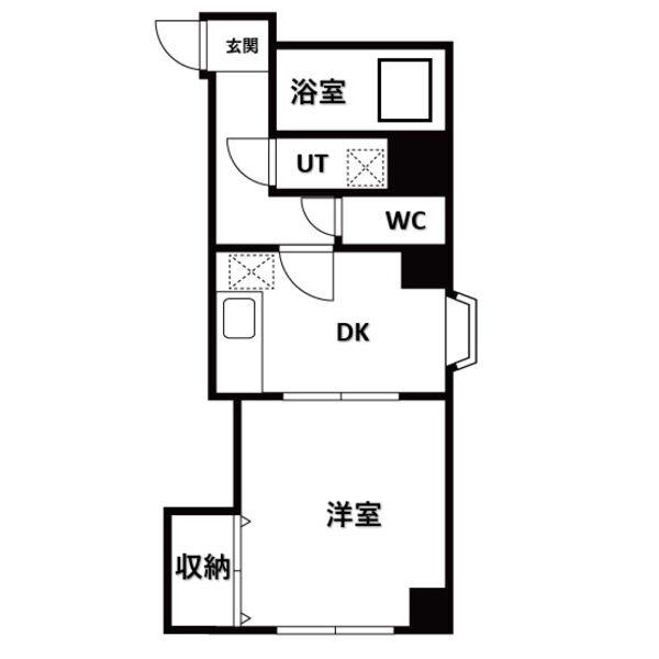 HARUSAKU旭山公園通(1DK/2階)の間取り写真
