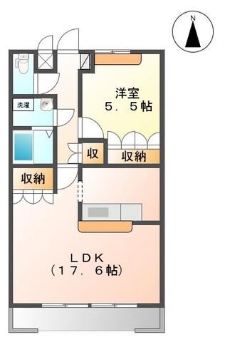 サウンドスケープ(1LDK/1階)の間取り写真