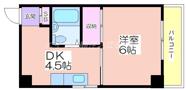 ラパンジール大国III(1DK/7階)の間取り写真