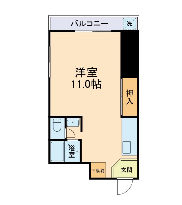 クラランス白山(1K/2階)の間取り写真