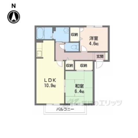 メゾンヴェールA(2LDK/2階)の間取り写真