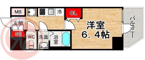 アドバンス大阪カーサ(1K/10階)の間取り写真