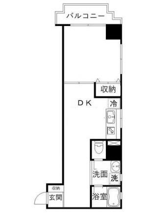 ソレール猿江(1DK/4階)の間取り写真