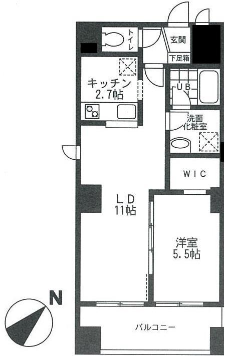 LA・SAKURAS ラサクラス(1LDK/2階)の間取り写真