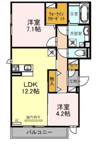近鉄南大阪線 恵我ノ荘駅 徒歩6分 3階建 築6年(2LDK/1階)の間取り写真