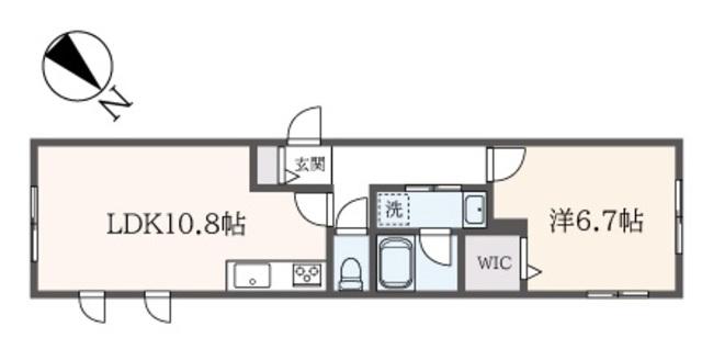 アーツ西原(1LDK/1階)の間取り写真