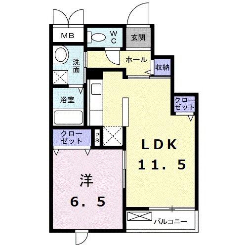 シェーンベルク(1LDK/3階)の間取り写真