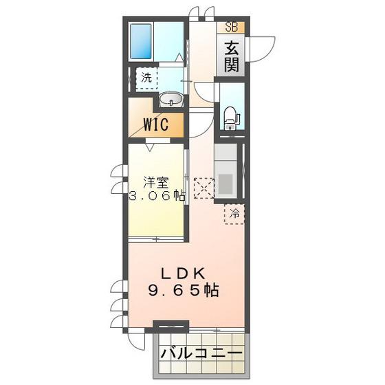 三岐鉄道三岐線 大矢知駅 徒歩10分 3階建 築5年(1LDK/2階)の間取り写真