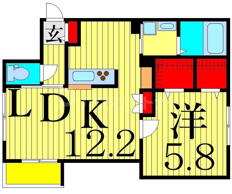 メゾン・ソレイユ(1LDK/1階)の間取り写真